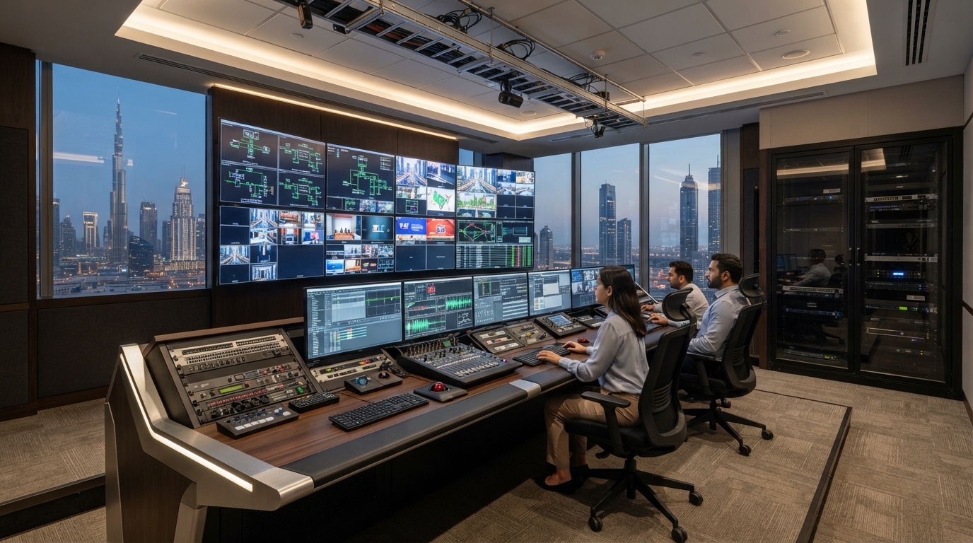 audio visual installation in dubai control center