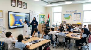 interative panel in uae classroom